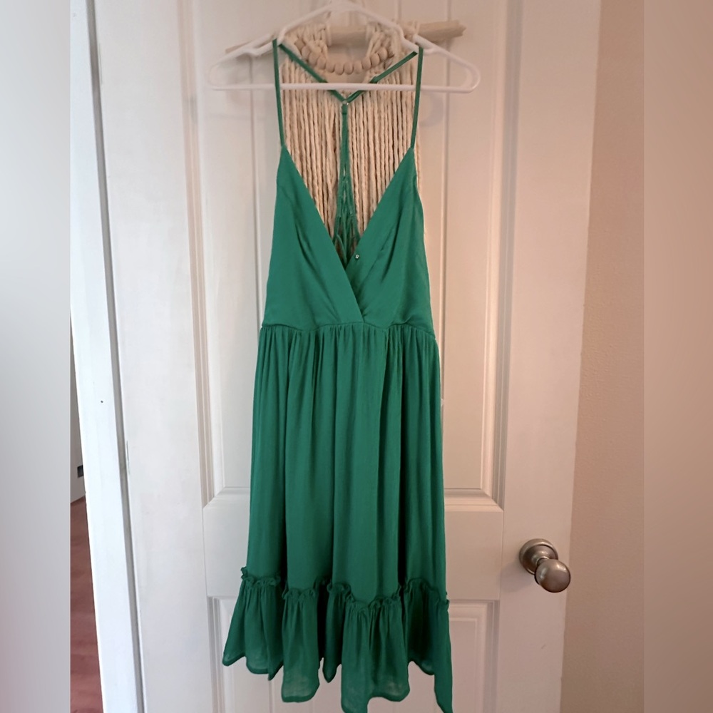 Brand New Lattice Back Kelly Green Mini Dress Size L